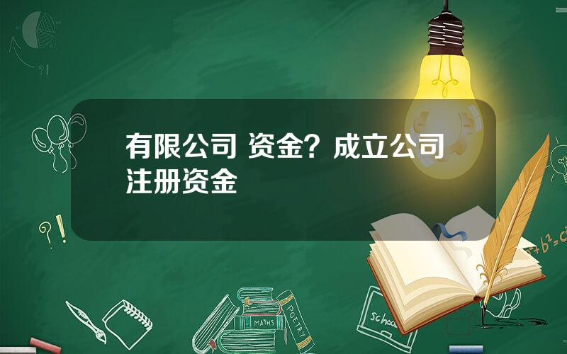 有限公司 资金？成立公司注册资金